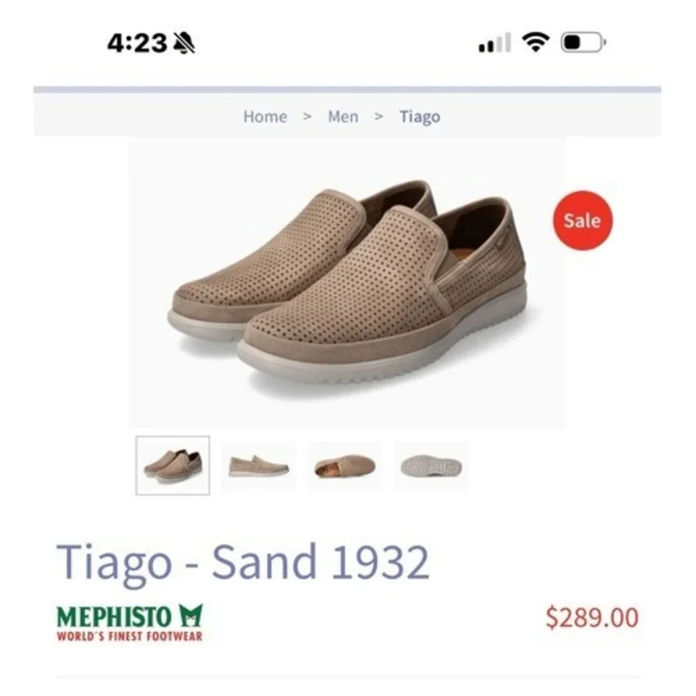 MEPHISTO TIAGO PERFORATED LOAFER MEN LEATHER TAN SHOES‎ AIR RELAX SIZE 9
